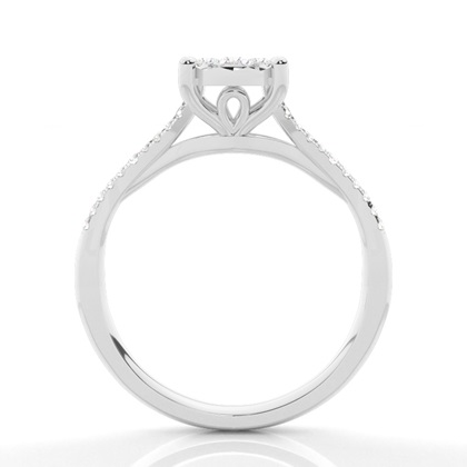 Runder Cluster-Diamantring in Mikropavé-Fassung