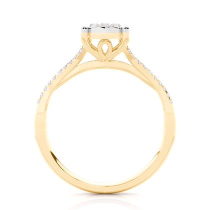 Runder Cluster-Diamantring in Mikropavé-Fassung