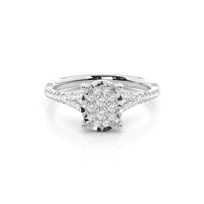Micro Pave Setting Round Diamond Cluster Ring