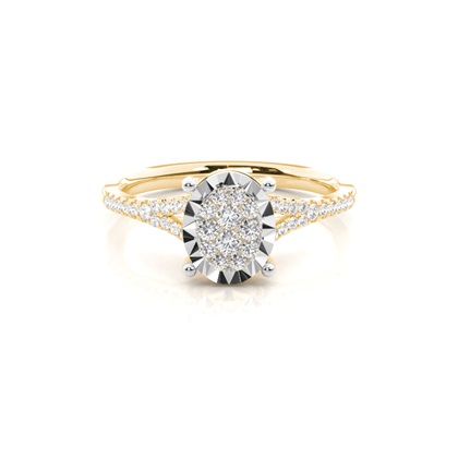 Yellow Gold Cluster Diamond Rings