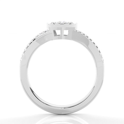 Micro Pave Setting Round Diamond Cluster Ring