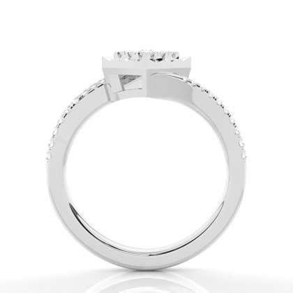 Micro Pave Setting Round Diamond Cluster Ring