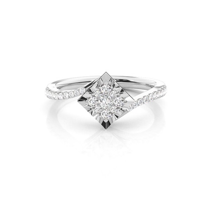 Micro Pave Setting Round Diamond Cluster Ring