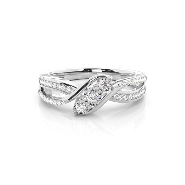 Micro Prong Setting Round Diamond Fashion Ring