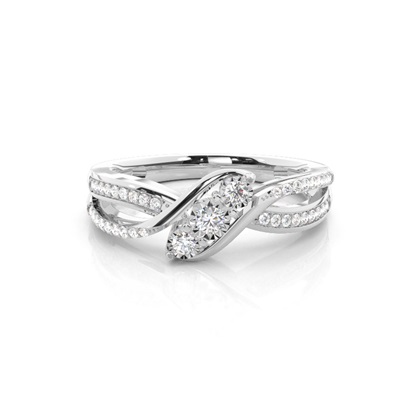 Micro Prong Setting Round Diamond Fashion Ring