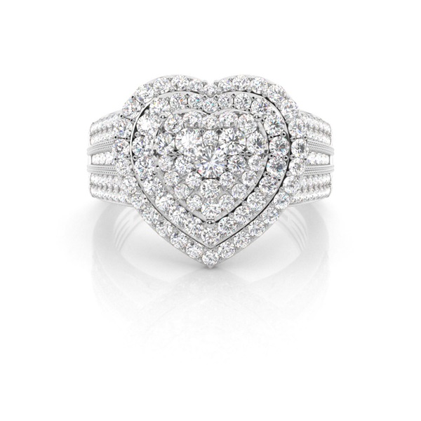 Micro Pave  Setting Round Diamond Fashion Ring