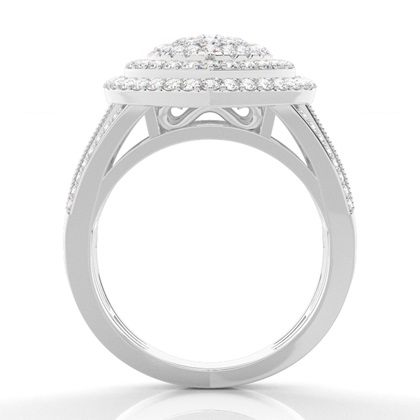 Micro Pave  Setting Round Diamond Fashion Ring