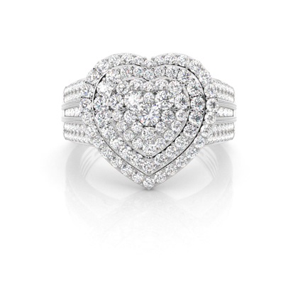 Micro Pave  Setting Round Diamond Fashion Ring