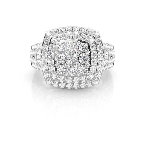 Micro Prong  Setting Baguette Diamond Fashion Ring