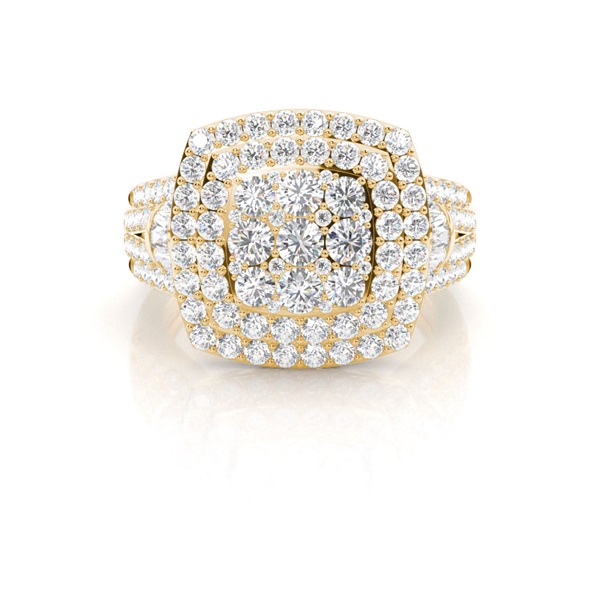 Micro Prong  Setting Baguette Diamond Fashion Ring