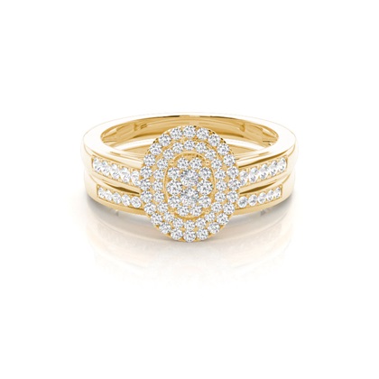 Yellow Gold Bridal Set Diamond Engagement Rings