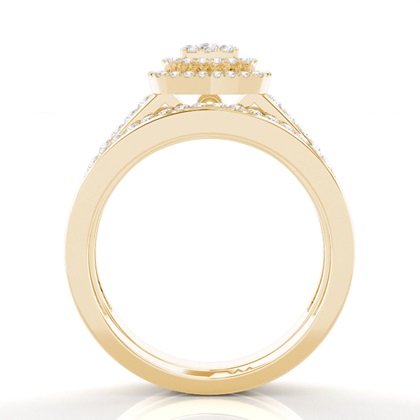 Yellow Gold Bridal Engagement and Wedding Bands Ring Sets