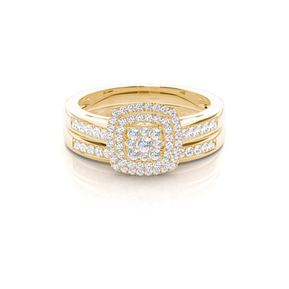 Yellow Gold Cluster Rings Engagement Rings