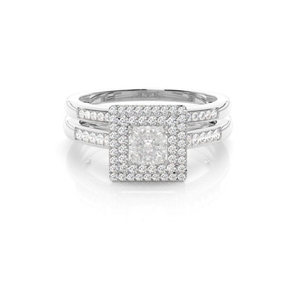 White Gold Bridal Set Diamond Engagement Rings