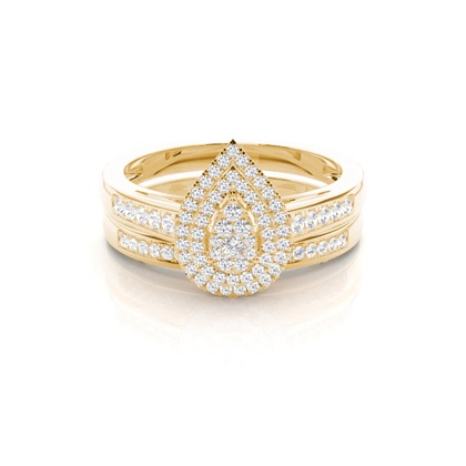 Yellow Gold Bridal Set Diamond Engagement Rings