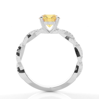 Yellow Diamond Side Stone Engagement Ring