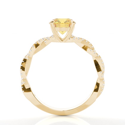 Yellow Diamond Side Stone Engagement Ring