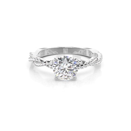 4 Prong Setting Side Stone Diamond Ring