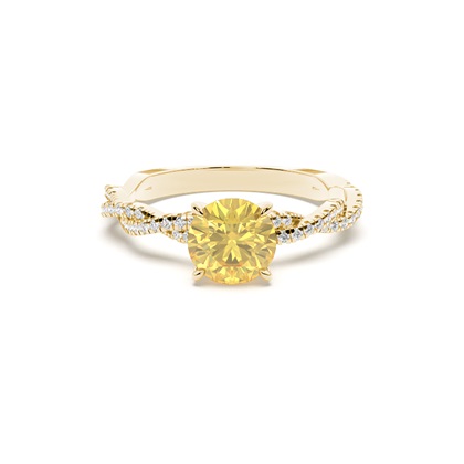 Yellow Diamond Side Stone Engagement Ring