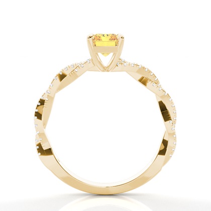 Verlobungsring mit gelbem Diamant und seitlichem Stein