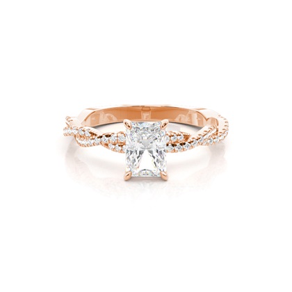 Radiant Rose Gold Side Stone Diamond Engagement Rings