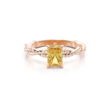 Yellow Diamond Side Stone Engagement Ring