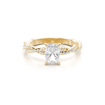 Radiant Yellow Gold Side Stone Diamond Engagement Rings