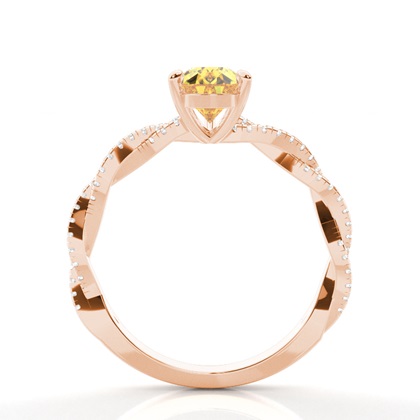 Verlobungsring mit gelbem Diamant und seitlichem Stein