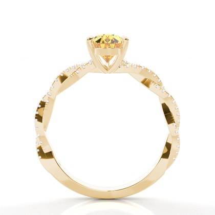 Yellow Diamond Side Stone Engagement Ring