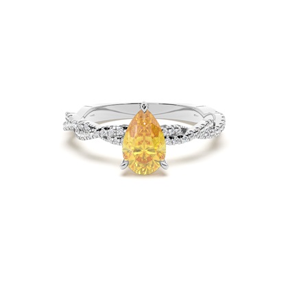 Yellow Diamond Side Stone Engagement Ring