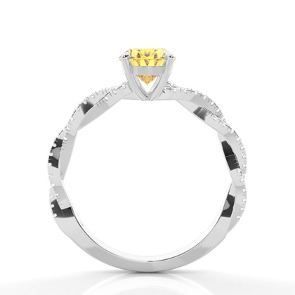 Yellow Diamond Side Stone Engagement Ring