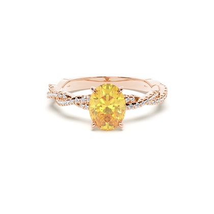 Yellow Diamond Side Stone Engagement Ring