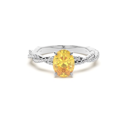 Yellow Diamond Side Stone Engagement Ring