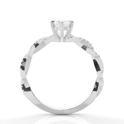 4 Prong Setting Side Stone Diamond Engagement Ring
