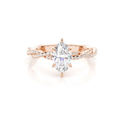 Marquise Rose Gold Side Stone Diamond Engagement Rings