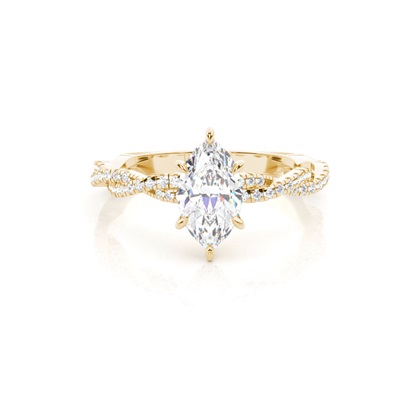 Marquise Yellow Gold Side Stone Diamond Engagement Rings