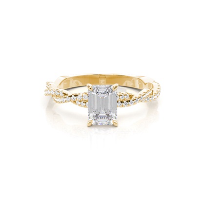 4 Prong Setting Round Moissanite Side Stone Engagement Ring
