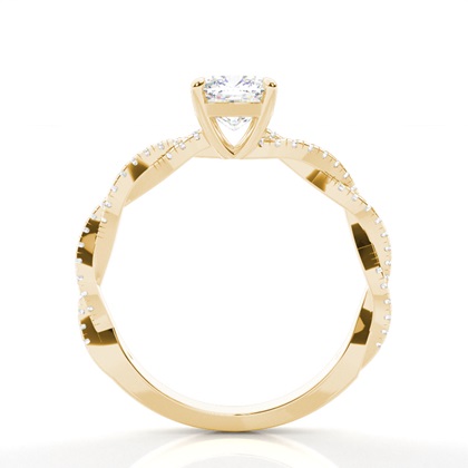 1.00 Carat Gelbgold Seitensteine Verlobungsringe