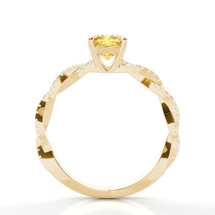 Yellow Diamond Side Stone Engagement Ring