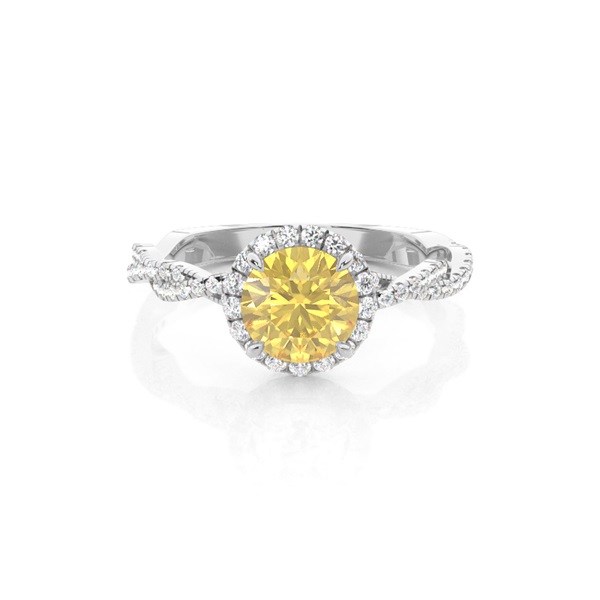 Yellow Diamond Halo Engagement Ring