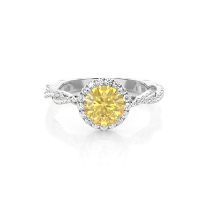 Yellow Diamond Halo Engagement Ring