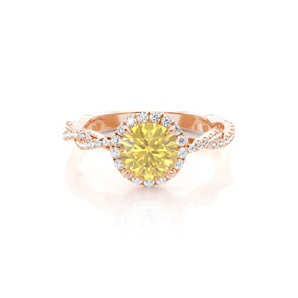 Yellow Diamond Halo Engagement Ring
