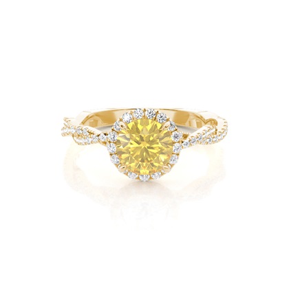 Yellow Diamond Halo Engagement Ring