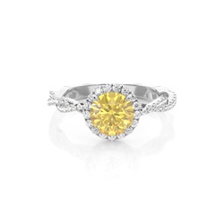 Yellow Diamond Halo Engagement Ring