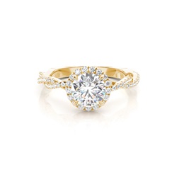 4 Prong Setting Halo Diamond Engagement Ring