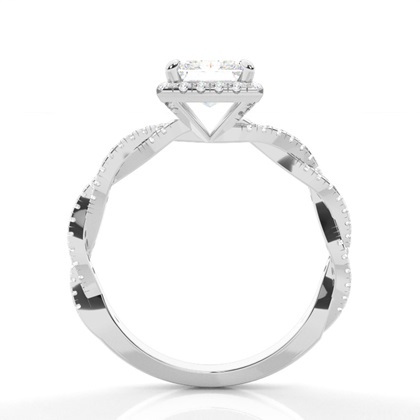 Princess Cut Halo Diamond Engagement Rings