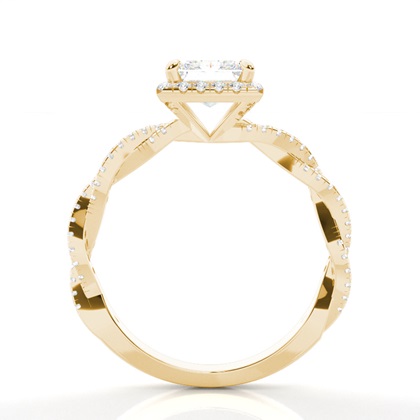 1.00 Carat Gelbgold Halo Verlobungsringe