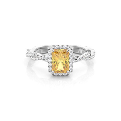 Yellow Diamond Halo Engagement Ring