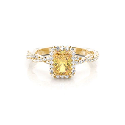 Yellow Diamond Halo Engagement Ring