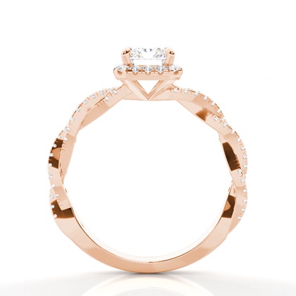 Radiant Rose Gold Halo Engagement Rings